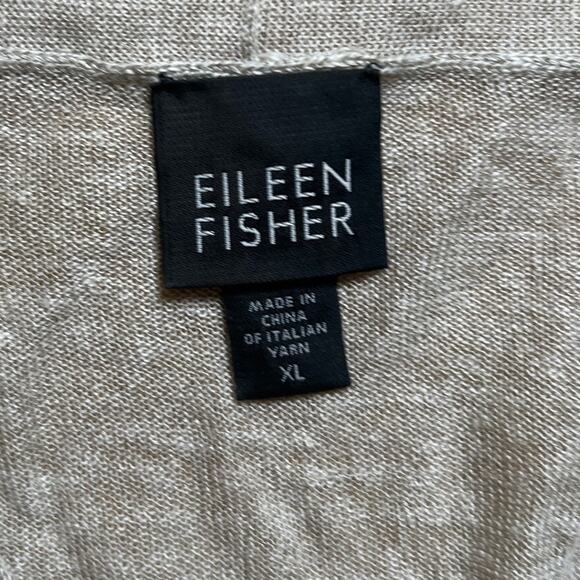 Eileen Fisher Linen Women Beige Cardigan Size XL - Picture 2 of 7